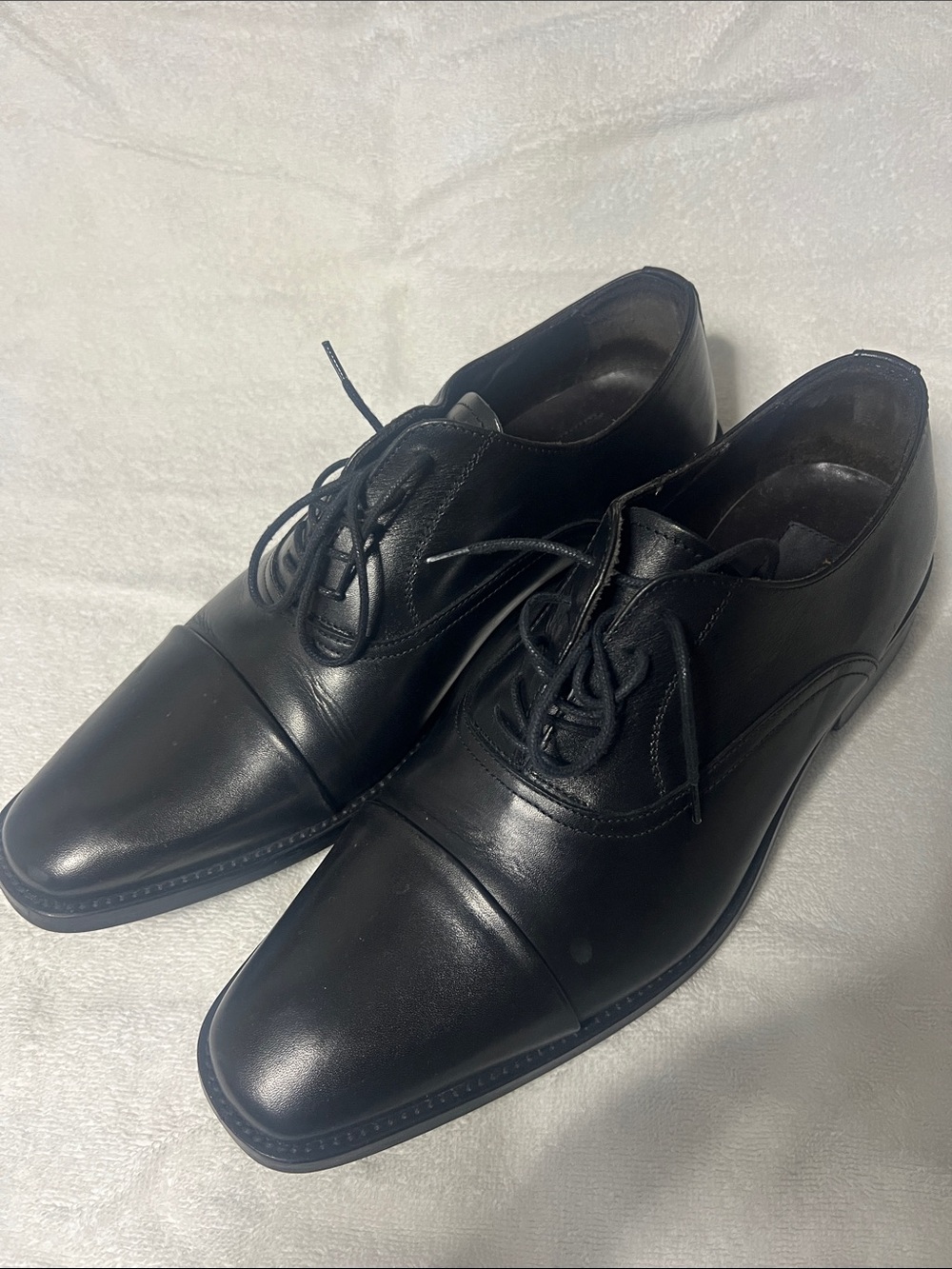 To boot New York Classic Black Men's Cap-Toe Lace-Up Dress Shoes Italian made